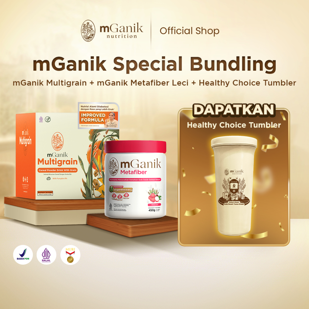 

mGanik Multigrain Labu Kuning 500gr & mGanik Metafiber Leci 450gr