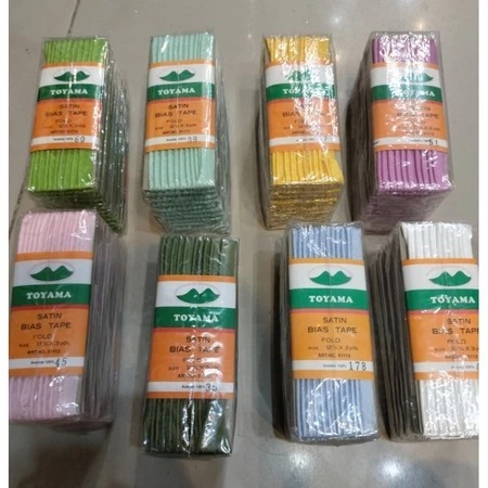 

( 12 mm/ 3 yard ) BISBAN ISI MERK TOYAMA / BIAS TAPE FOLD/BISBAN SATIN