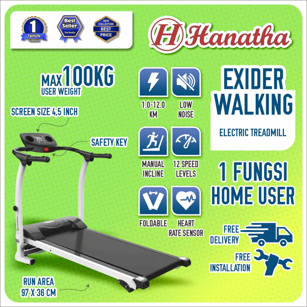 GARANSI Treadmill Excider Walking Alat Fitness Treadmill Elektrik Treadmill Elektrik TREADMILL ELECT