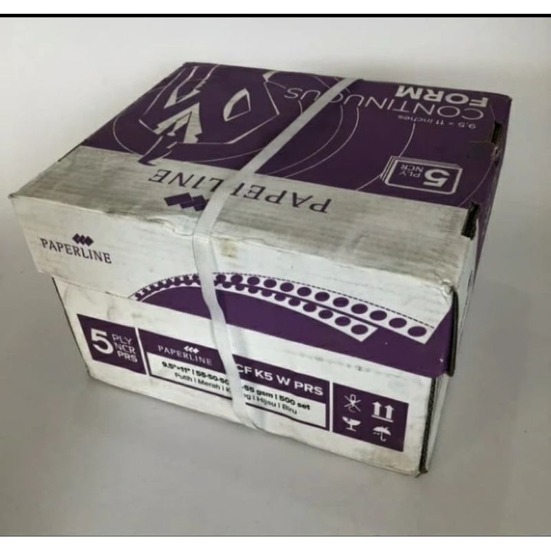 

Paperline Continuous Form ertas Komputer 5 Ply Utuh / CF K5 W PRS (bagi 2) - Box isi 500 Sets.