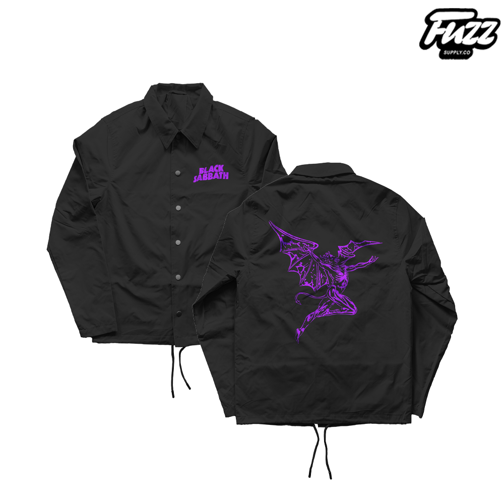 Fuzz - Coach Jacket Band Black Sabbath Windbreaker Jaket Pria Dan Wanita Musik Metal Waterproof
