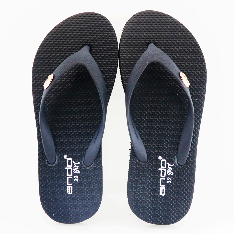 NEW  ANDO Diva Basic Hitam - Sandal Jepit Anak Besar Ando Surabaya