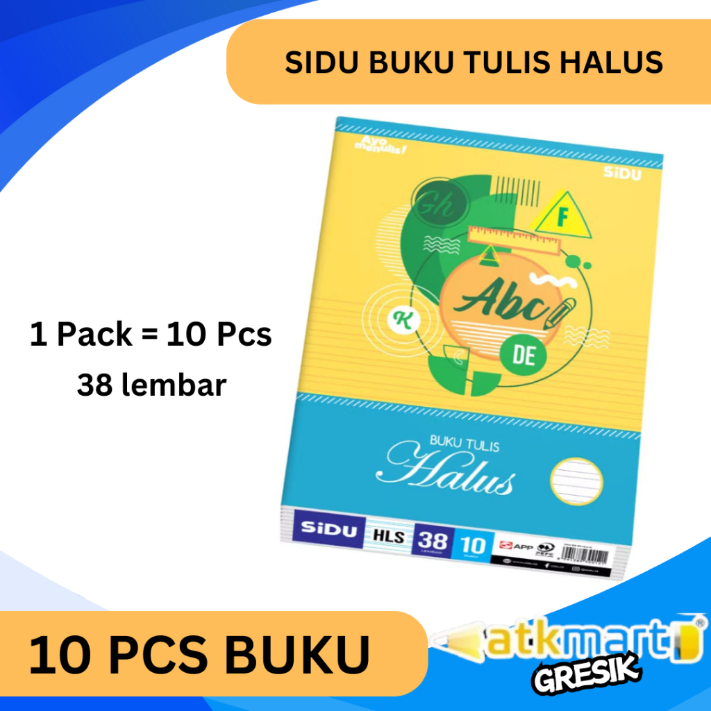 

(TERMURAH) SIDU BUKU TULIS BUKU HALUS 38 LEMBAR 1 PACK ISI 10 PCS