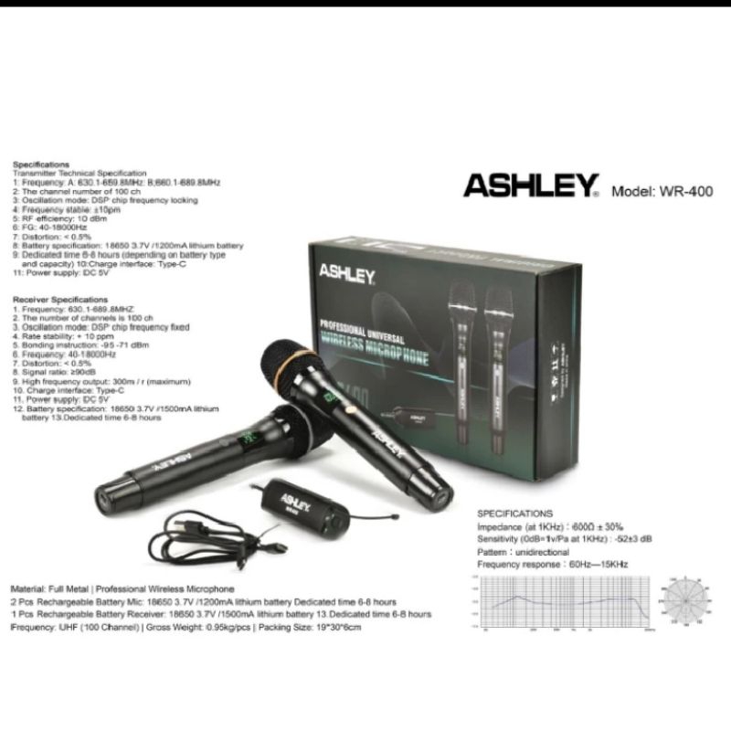 Mic wireless Ashley WR 400 original