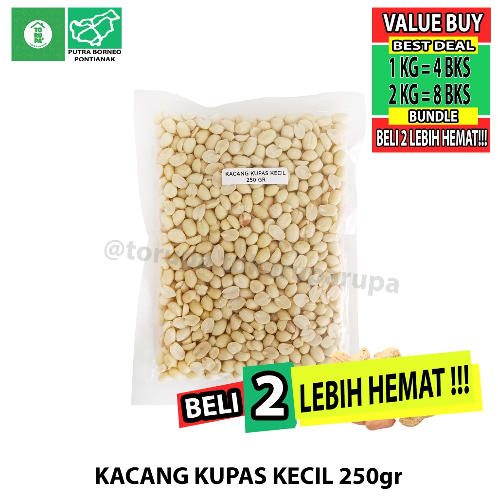 

Kacang Kupas Mentah 250gr / Kacang Tanah Kupas Mentah / Bahan Kue Masakan Pontianak