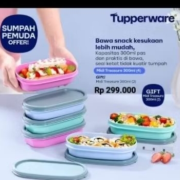 Tupperware Midi Treasure 250ml 300ml 1pc toples plastik wadah bekal anak tempat makanan mpasi bayi b