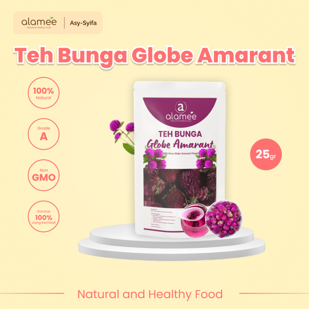 

ALAMEE Teh Bunga Globe Amaranth Tea Herbal Kering Organik Herbal Organic Asli Dried Flower Alami 25g