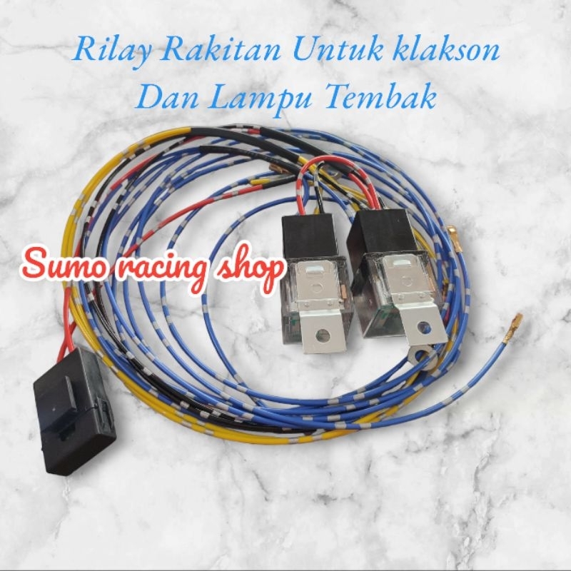 RILEY RELAY RAKITAN KLAKSON DAN LAMPU TEMBAK TINGGAL PASANG