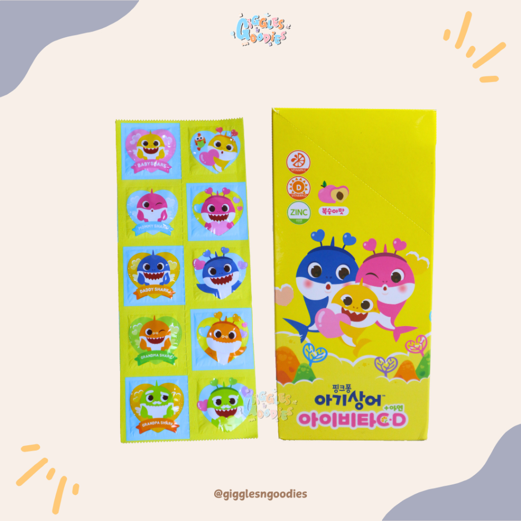 Multi Vitamin Candy Kids Vitamin C+D+Zinc Baby Shark Korea