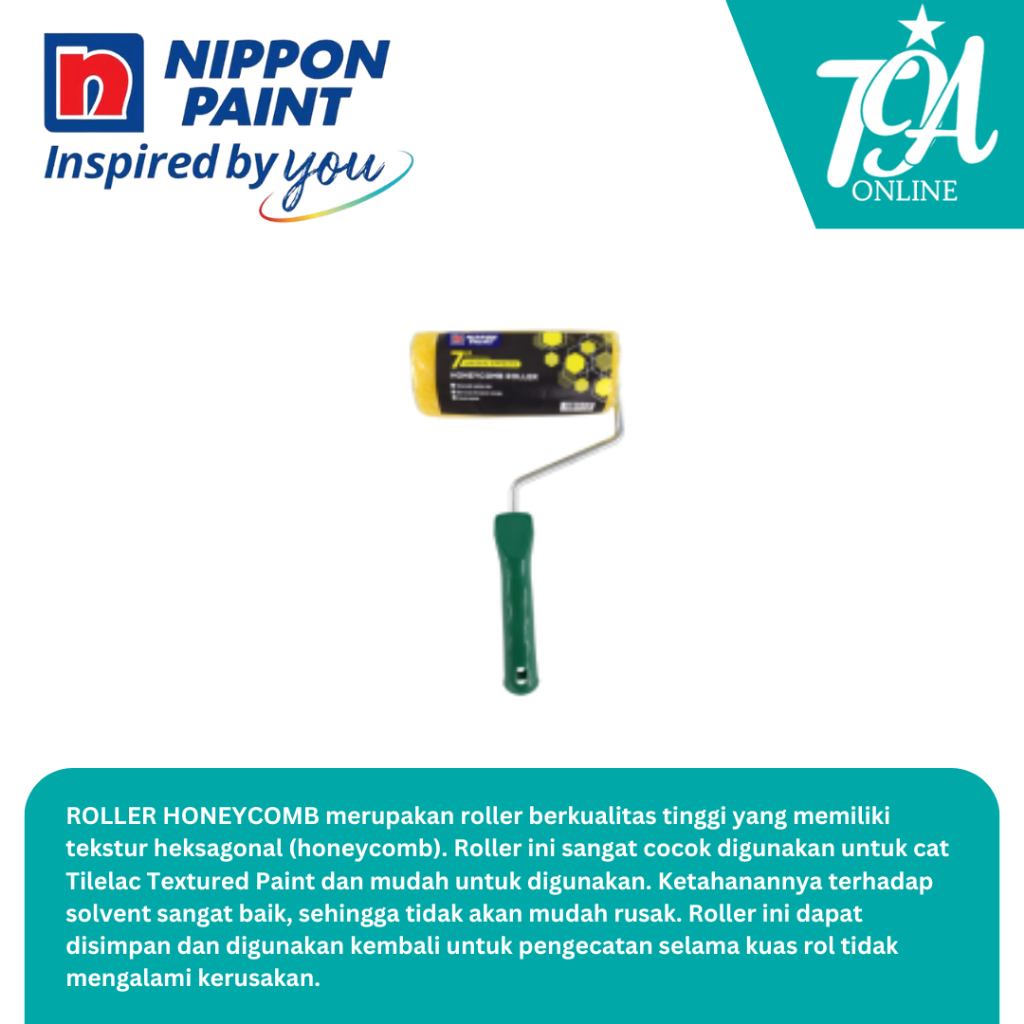 Nippon Paint Roller Honeycomb Roller Bertekstur Heksagonal 7 Inch