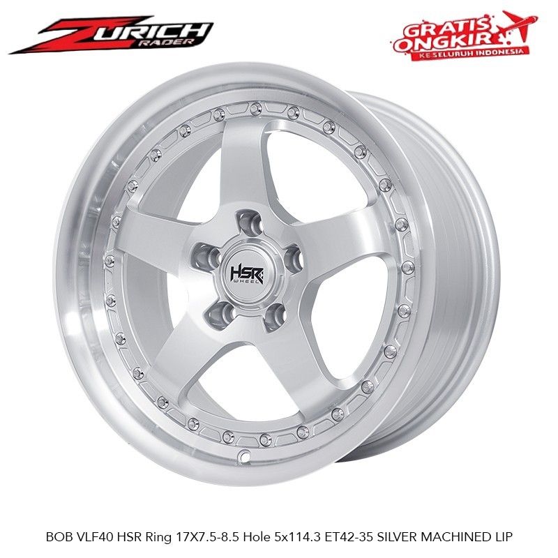 Velg Mobil Hsr Bob Ring 17 Baut 5x114,3 Untuk Outlander Brv Rush Xl7 Ertiga R17 Pelek Work Meister