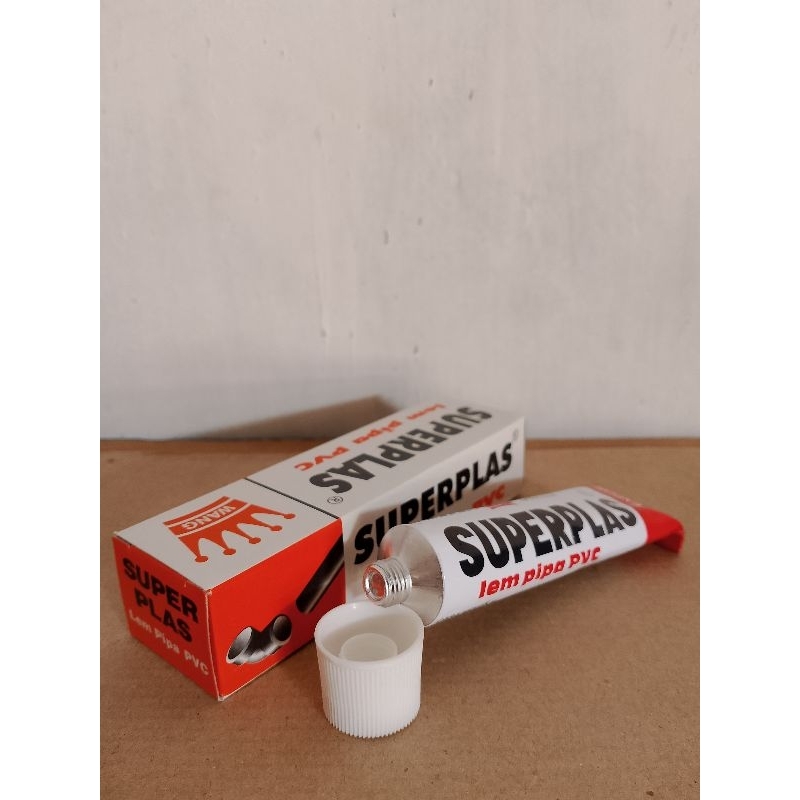 Lem pipa PVC serbaguna SUPERPLAS/ Lem pipa fitting PVC SUPERPLAS 40g