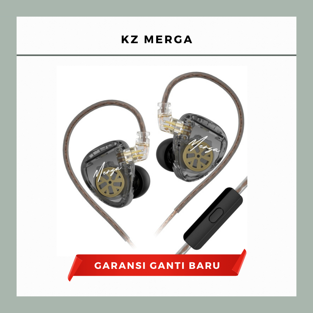 KZ Merga In-Ear Monitor (IEM) - Dual Dynamic Driver 8mm, Silver Plated OFC Cable