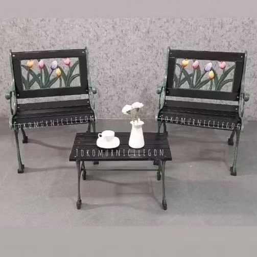 Kursi Taman Besii Tempa Elegance Chair / Teras (2 Chair + Meja) / Meja.