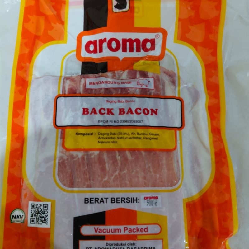 Aroma Pork Back Bacon 500 Gr
