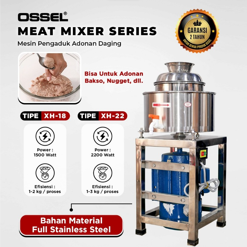 OSSEL Meatball Mixer Meat Mixer Mesin Pengaduk Adonan Bakso Mixer Daging XH-22 OSSEL