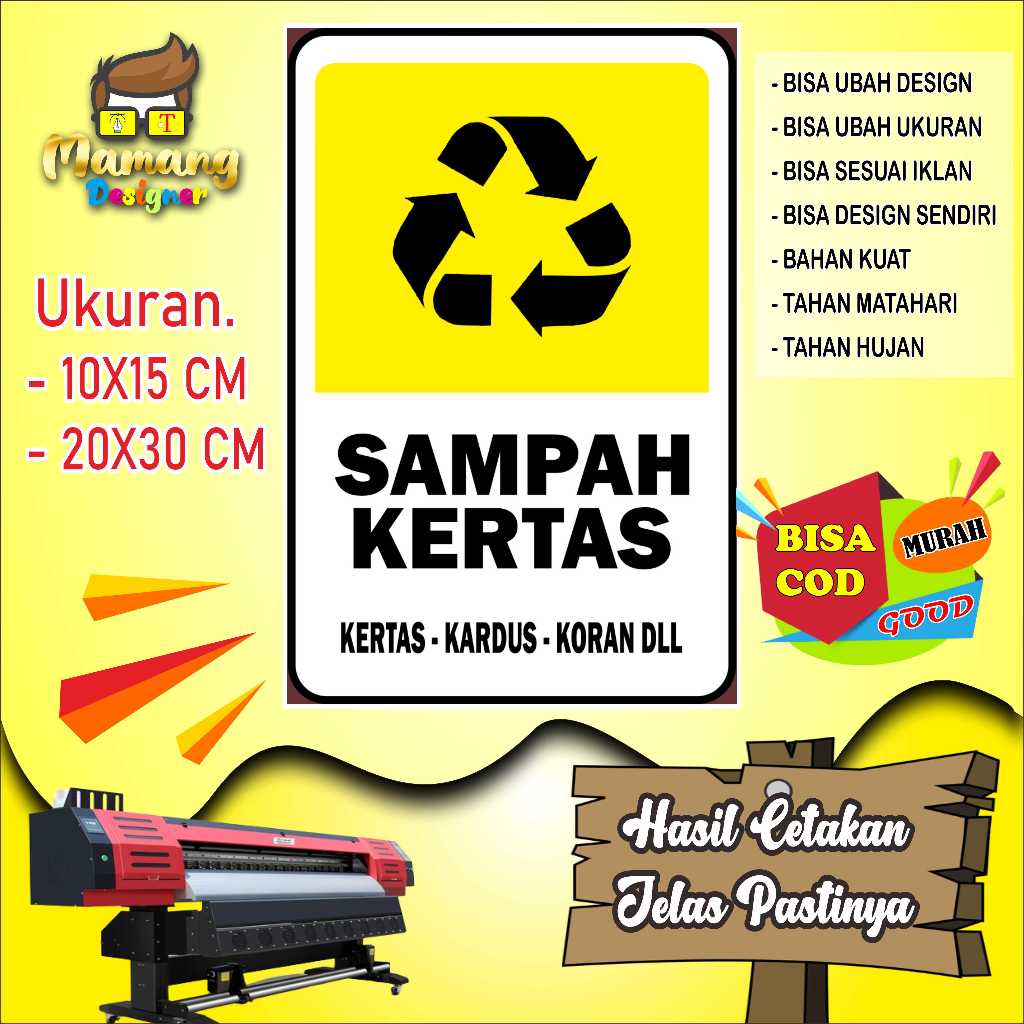 

Cetak Sticker Model Terbaru Untuk Sampah Jenis Kertas Kuning