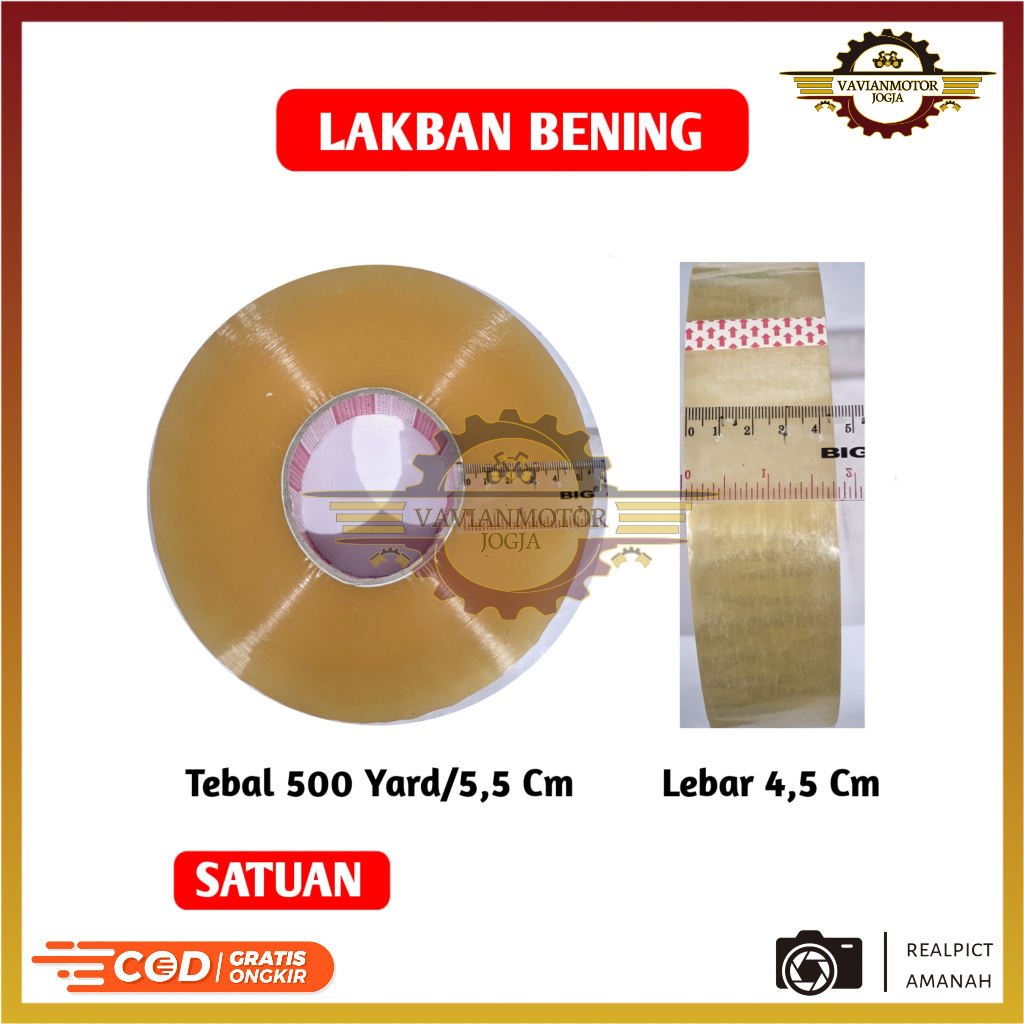 

Lakban Bening 45 mm x 500 Yard OKK Tape Panjang 300 Meter