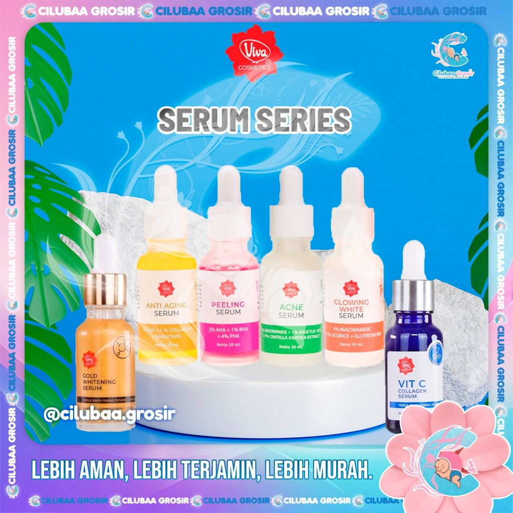 Viva Face Serum Series 20ml || Peeling Serum || Glowing White Serum || Anti Aging Serum BPOM