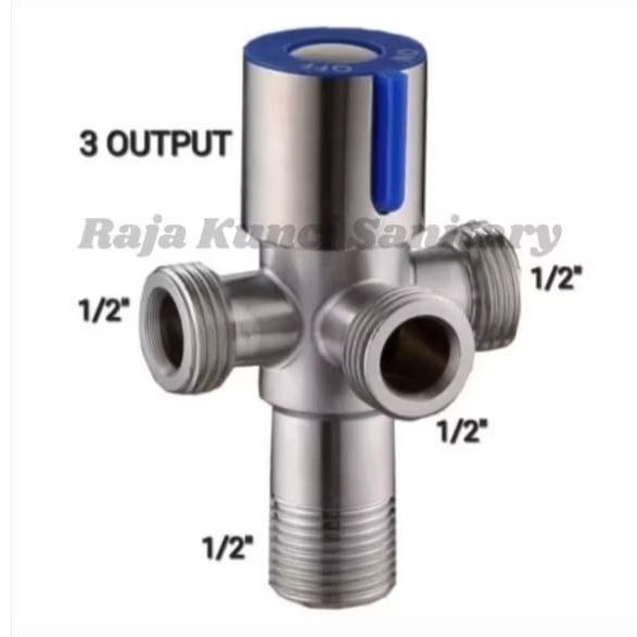 Stop Keran/Kran/3/4/Cabang/3 Output/Closet/Wastafel/Stainless