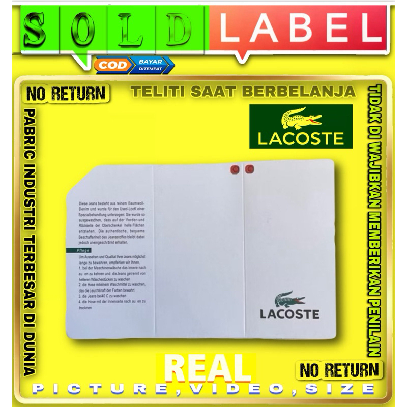 

SOLDLABEL HANGTAG LACOS