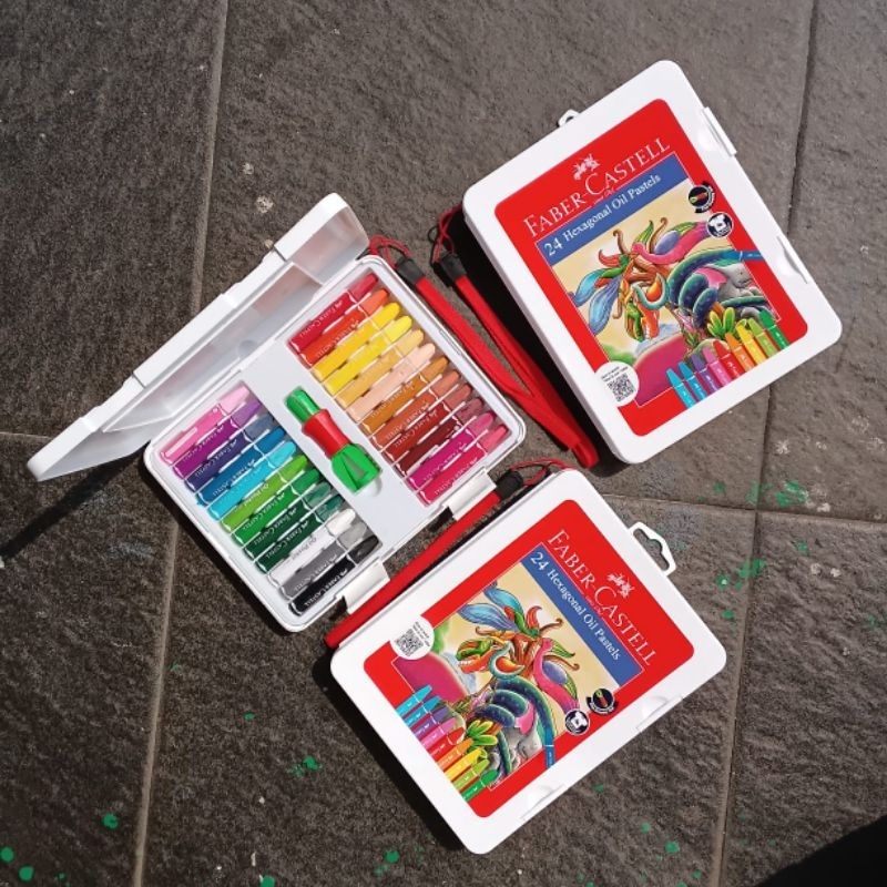 

HJK Crayon Oil Pastel Faber Castell 24 Hexagonal ( Set ) [ Original [ Free Bubble & Dus ]