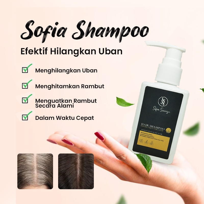Shampoo Penghilang Uban Rambut Sofia Sunrise Permanen Alami Hitam Halal Ampuh Selamanya Hair Color