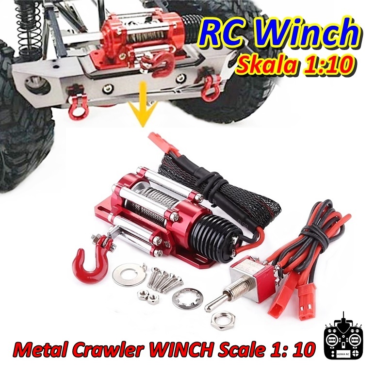 Winch RC Metal Lengkap Saklar untuk RC Crawler Adventure Hobby