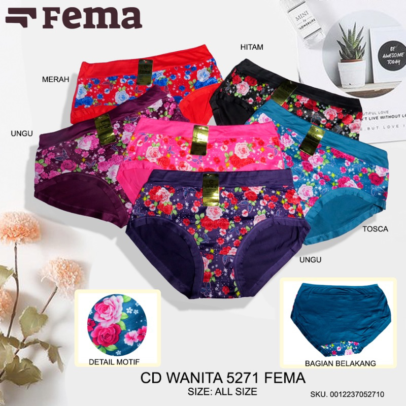 COD 12 pcs Celana Dalam Wanita Jumbo FEMA