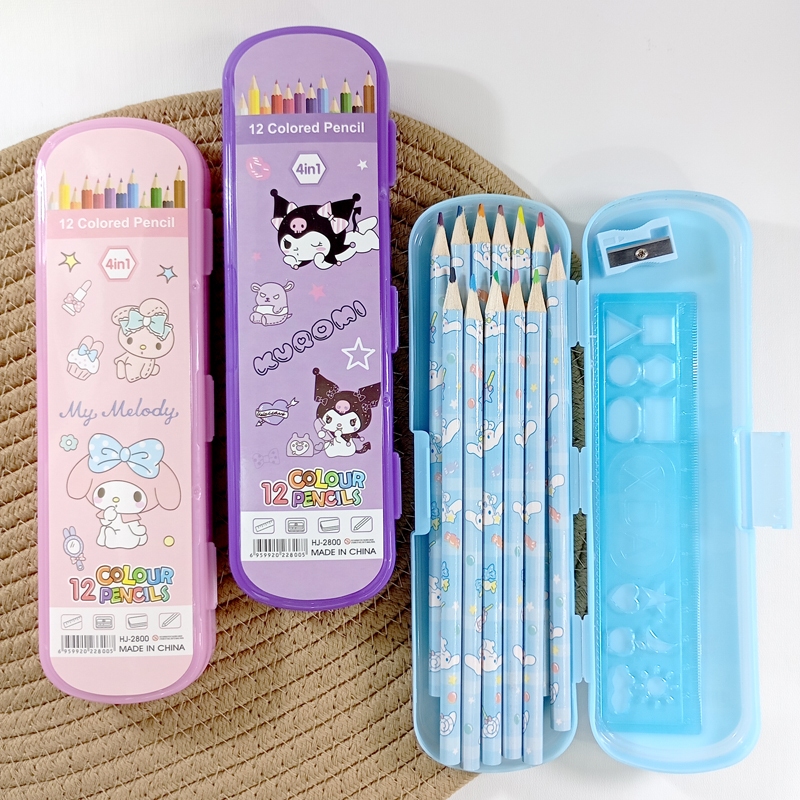 

SP 12 Pensil Warna 4in1 dengan Penggaris dan Serutan motif Cinnamoroll Kuromi My Melody