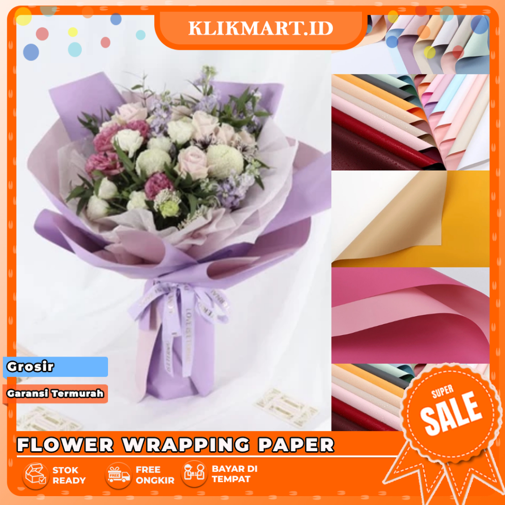 

KM-287 Flower Wrapping Paper Dua Warna Bi Color Kertas Buket Bunga Florist Cellophane