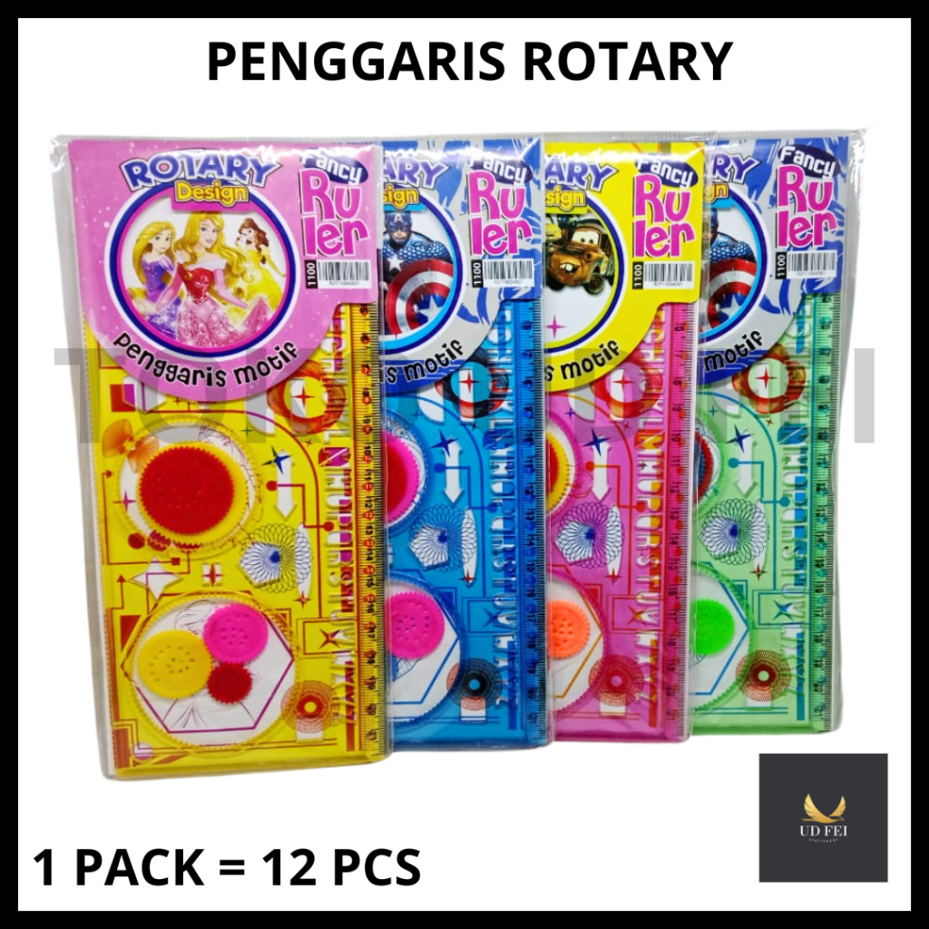 

(1 PACK=12 PCS WARNA RANDOM) Penggaris Rotari / Garisan Rotari/Penggaris Rotary BT21 / Penggaris