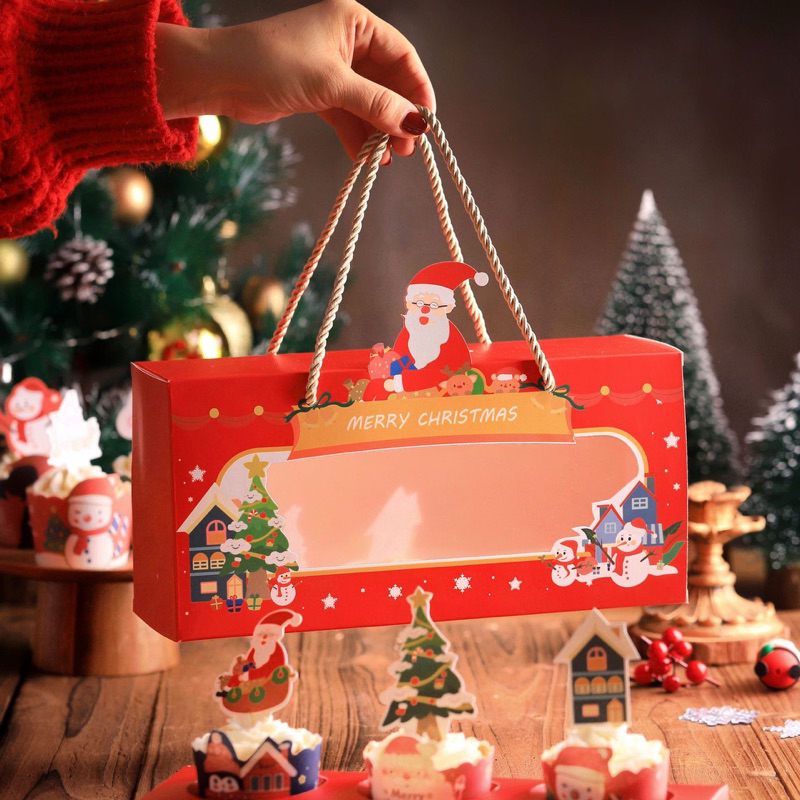 

Kotak Cupcake Natal / Box Hampers Natal / Goodie Bag / Hampers Box Natal / Christmas Box Natal / Box Natal Kue Kering