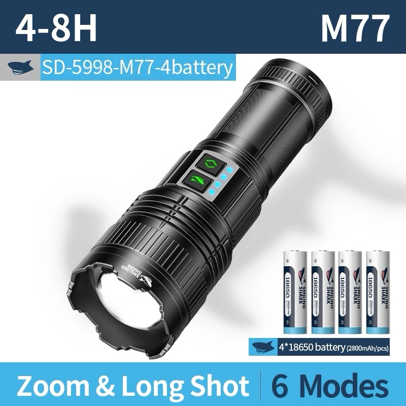 Senter Smilingshark SD5998 M77 120WATT Super terang zoom sorot jauh  1000M FREE TAS