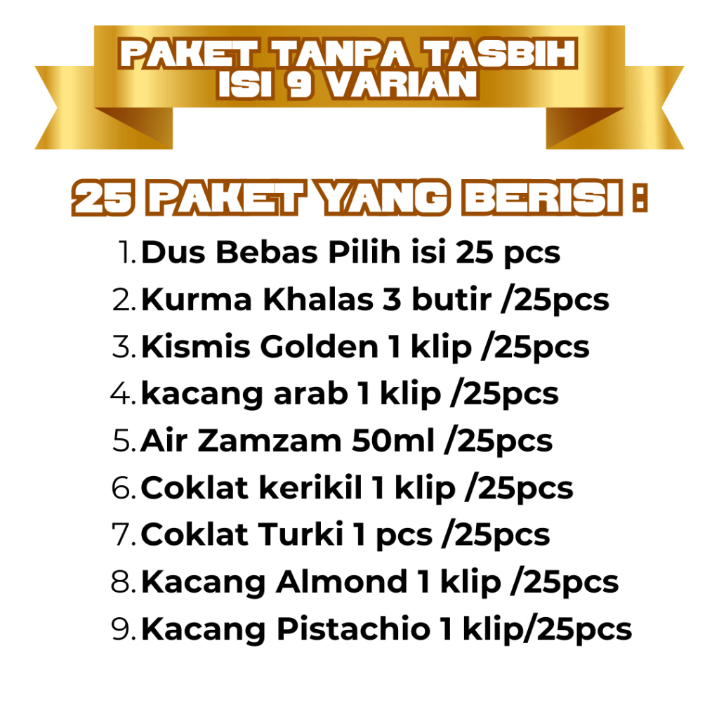 

Xmaster Paket Oleh Oleh Haji dan Umroh Ekonomis Dus tali jinjing kabah 25 paket gift Hampers LENGKAP