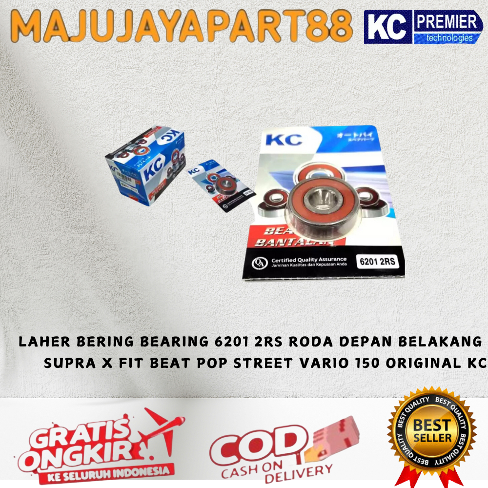 Laher Bering Bearing 6201 2rs Roda Depan Belakang Supra X Fit Beat Pop Street Vario 150 Original KC
