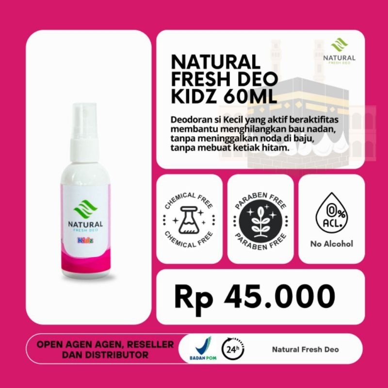 NATURAL FRESH DEO KIDZ (ANAK) BPOM DEODORAN ALAMI ANAK BPOM DEODORAN SPRAY ANAK BPOM DEODORAN ALAMI 