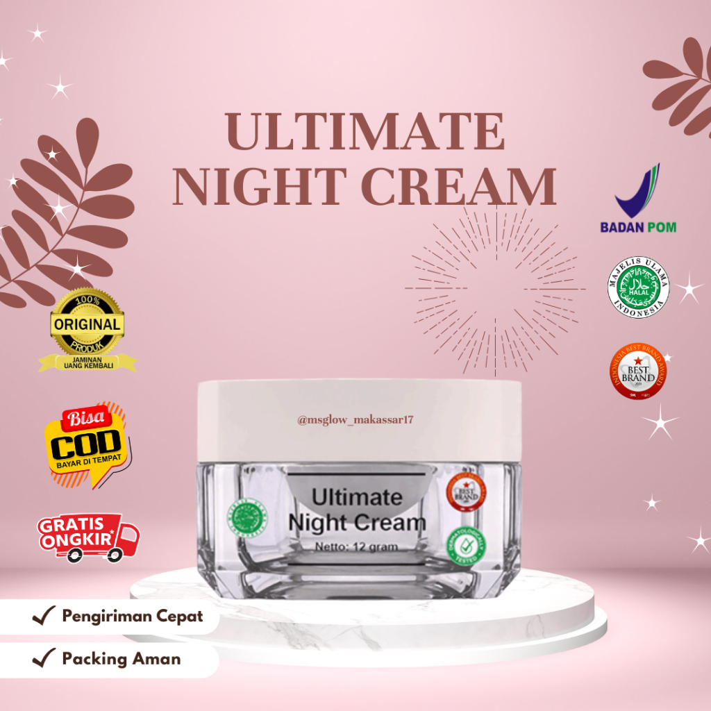 #Jaminan Produk Original / Ultimate Night Cream MsGlow / MS Glow Original