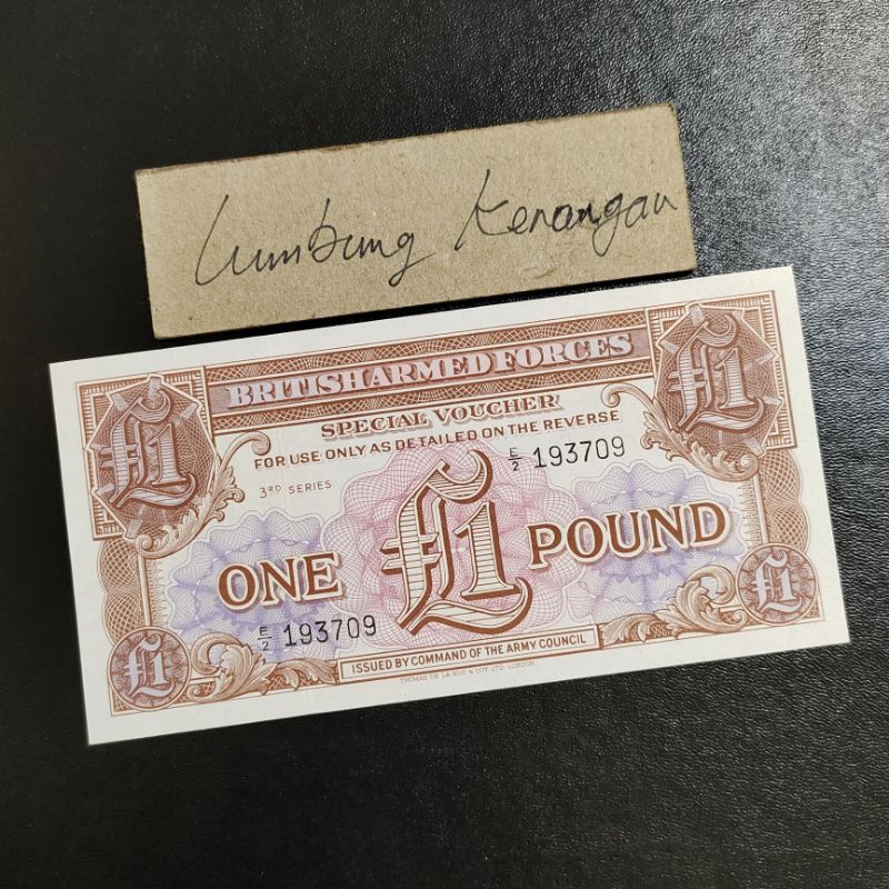UA2LK uang asing Angkatan bersenjata Inggris 1 pound