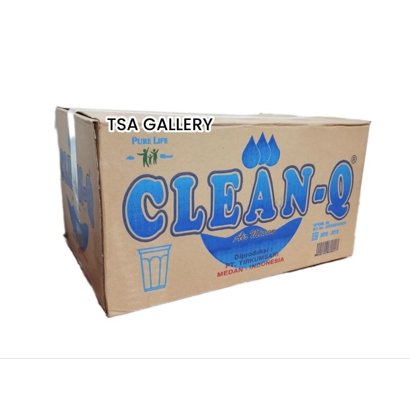 

Minuman air putih mineral cup Clean Q dus