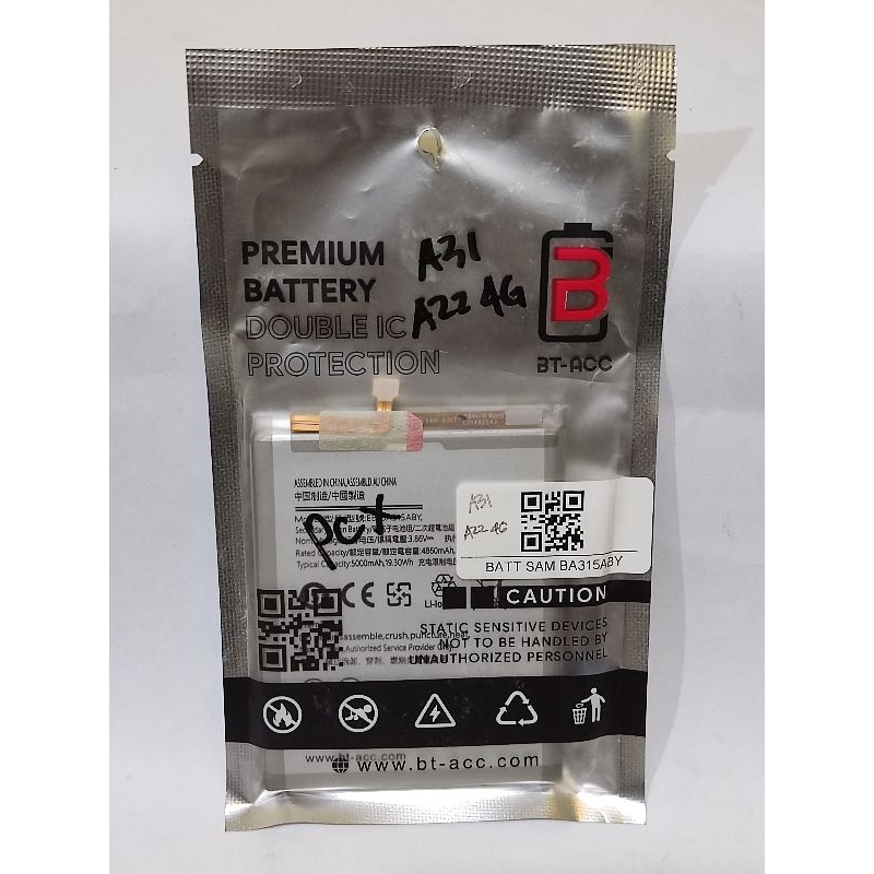 BATERAI SAMSUNG A31/A22 4G BT-ACC DOUBLE POWER// DOUBLE IC