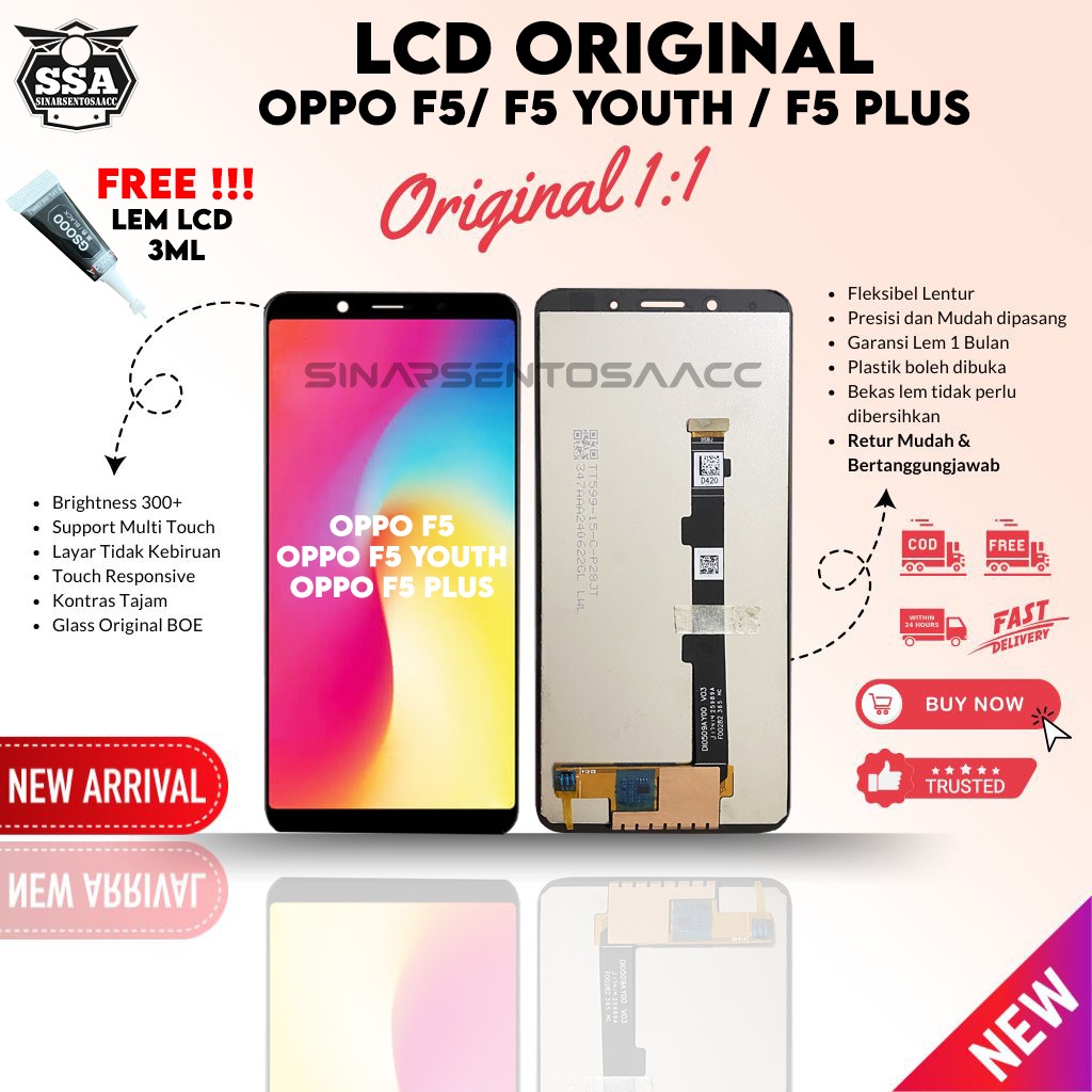 LCD Touchscreen FULLSET ORIGINAL Oppo F5 F5 YOUTH F5 PLUS F5+ LCD HP ORI GARANSI MURAH