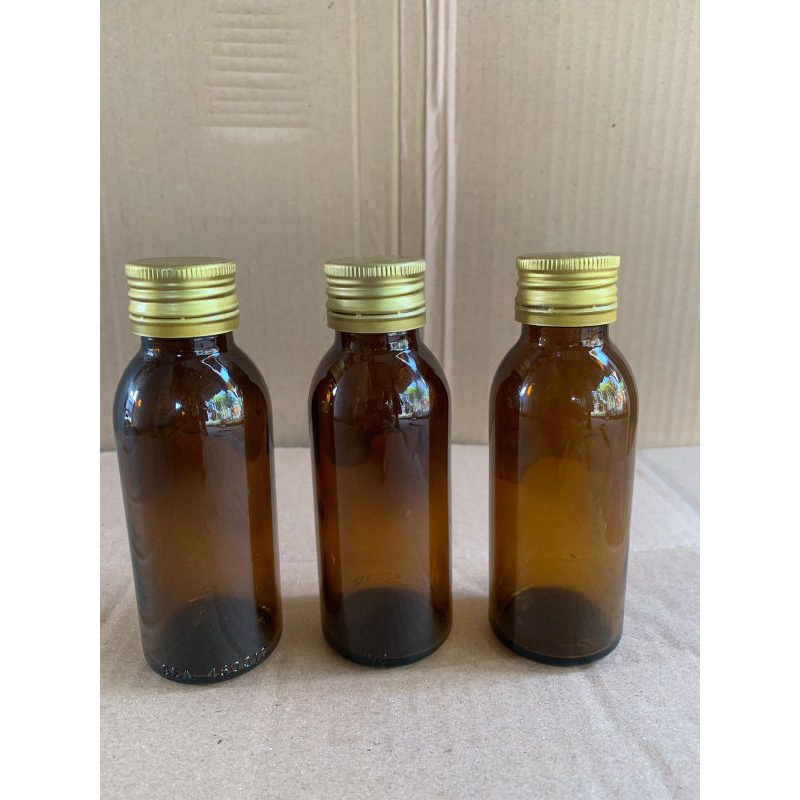 Botol kaca coklat 100ml / Botol kaca coklat 100ml amber / botol kaca coklat 100ml tutup ulir seng