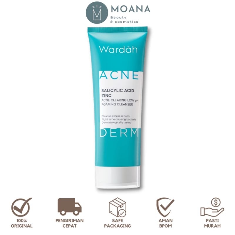 Wardah Acnederm Pure Foaming Cleanser | Sabun Cuci Pembersih Muka Wajah Jerawat Mencerahkan Glowing