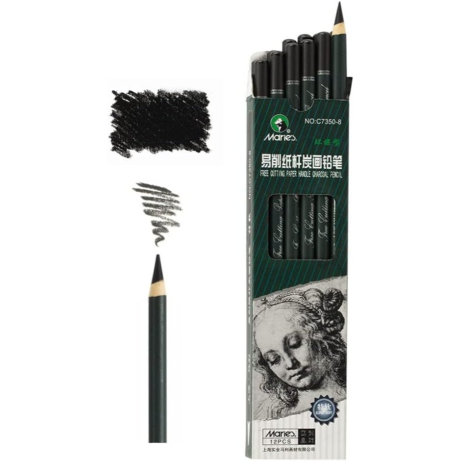 

Maries Paper Handle Charcoal Pencil Type C7350-8 (Super Soft)