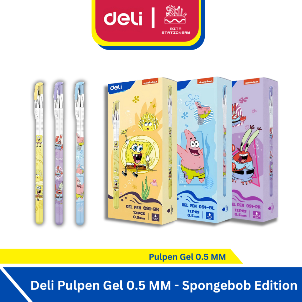 

Deli Pen Gel Pulpen 0.5 Spongebob Edition - Satuan