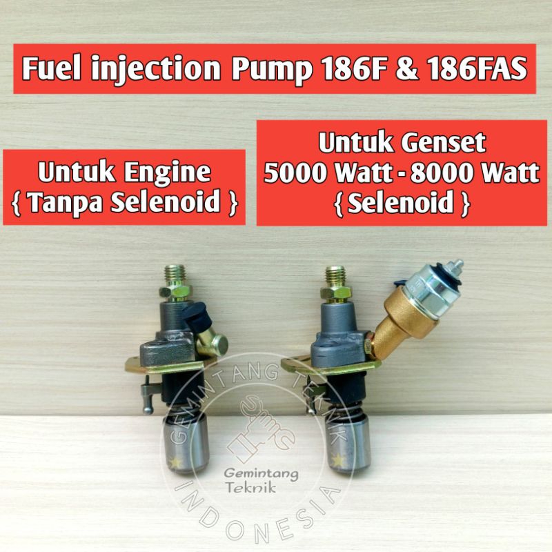 Fuel Injection Pump 186F 186FA  Genset 5000 Watt - 8000 Watt / Pompa Solar 186F 186FA / Bos Pump Gen