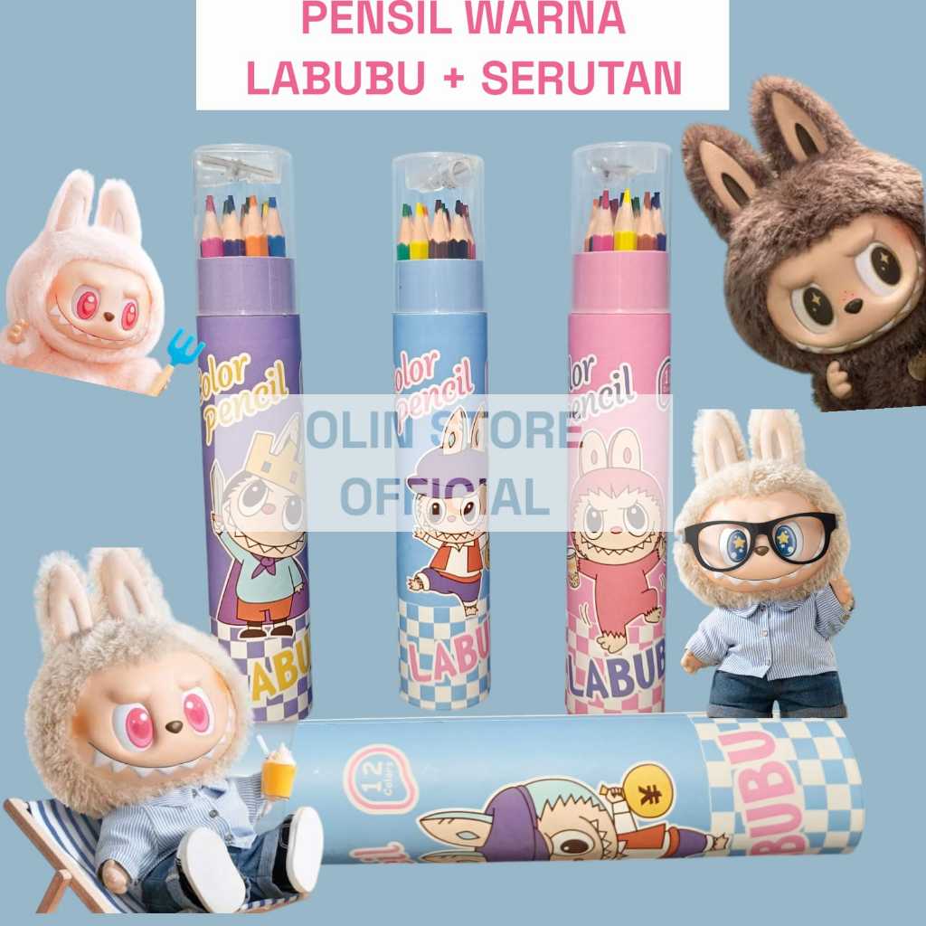 

Pensil Set 12Pcs Pen Warna Labubu Sanrio Kuromi My Melody Cinamorol Tabung Free serutan gambar 1 Tabung warna warni