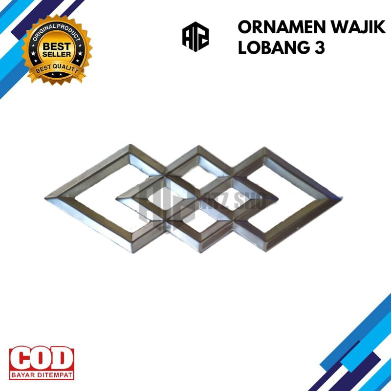 ORNAMEN WAJIK SUSUN 3 | ORNAMEN PAGAR WAJIK SUSUN 3 LOBANG