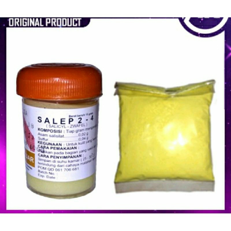 Salep 24 plus belerang sulfur bubuk obat anti jamur panu jerawat punggung kudis kurap gatal selangka